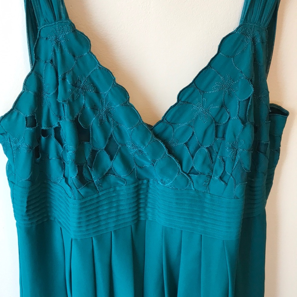 Beautiful Teal Dress with Flower detail